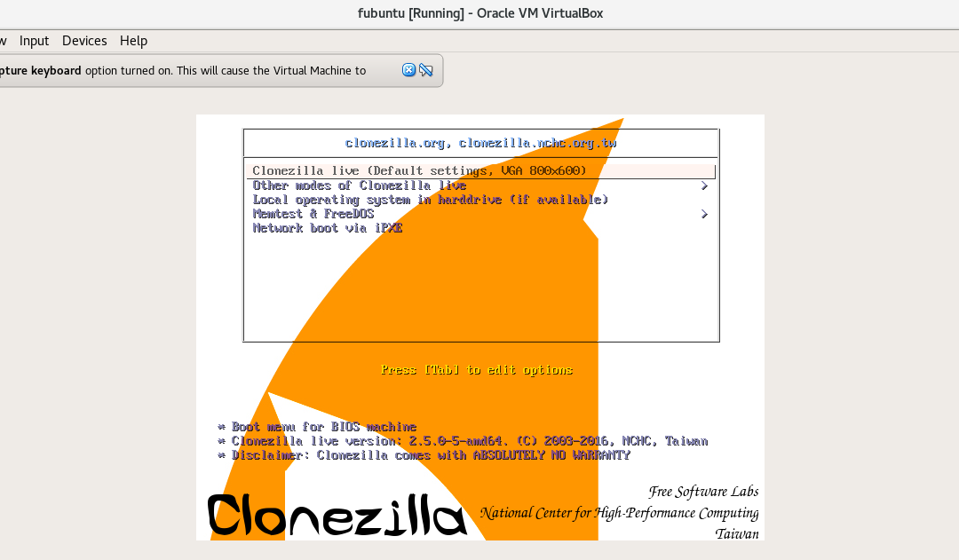 Clonezilla automated install from pendrive